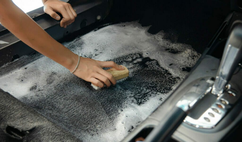 How to clean car oil off carpet